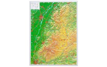 Reliefkarten Schwarzwald, Reliefkarte 1:400.000 ohne Rahmen georelief GbR