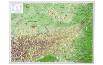 Raised Relief Maps 3D Reliefkarte Österreich 1:1.600.000 klein ohne Rahmen georelief GbR