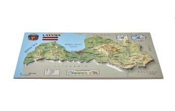 Reliefkarten 3D Relief-Postkarte - Latvia Lettland Jana Seta