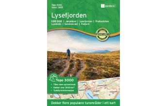 Wanderkarten Skandinavien Nordeca Topo3000 3003 Norwegen - Lysefjorden 1:50.000 Nordeca