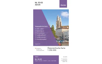 Wanderkarten Vorarlberg BEV-Karte NL 32-02, Zürich 1:250.000 BEV – Bundesamt für Eich- und Vermessungswesen