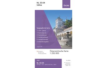 Wanderkarten Südtirol & Dolomiten BEV-Karte NL 33-04, Udine 1:250.000 BEV – Bundesamt für Eich- und Vermessungswesen