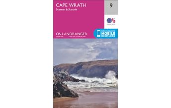 Wanderkarten Schottland OS Landranger Map 9, Cape Wrath, Durness & Scourie 1:50.000 Ordnance Survey UK