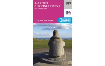 Hiking Maps OS Landranger Map 189 Großbritannien - Ashford & Romney Marsh 1:50.000 Ordnance Survey UK