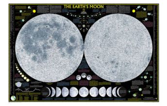 Poster und Wandkarten National Geographic Poster laminated - The Moon National Geographic Society Maps