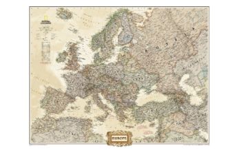 Poster und Wandkarten Europe Executive 1:8.425.000 National Geographic Society Maps