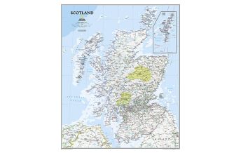 Poster and Wall Maps Scotland Classic laminated 1:650.000 National Geographic Society Maps