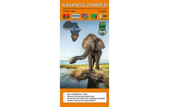Straßenkarten Afrika Tracks4Africa Road Map - Kavango Zambezi - Transfrontier Conservation Area Tracks 4 Africa