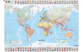 Weltkarten Die Welt politisch 1:28.500.000 Metallbestäbt Michelin
