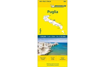 Straßenkarten Italien Michelin Regionalkarte 363 Italien, Apulien 1:200.000 Michelin
