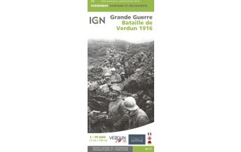Straßenkarten IGN Spezialkarte Frankreich - Erster Weltkrieg - Schlacht um Verdun 1916 1:75.000 IGN