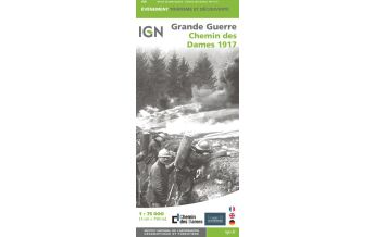 Geschichte IGN Spezialkarte Frankreich - Grande Guerre - Chemin des Dames 1:75.000 IGN