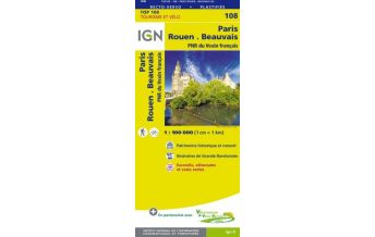 Wanderkarten Frankreich IGN Carte 108 Top 100 Frankreich - Paris, Rouen, Beauvais 1:100.000 IGN