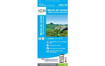 Hiking Maps France IGN Carte 2435 OT, Monts du Cantal 1:25.000 IGN