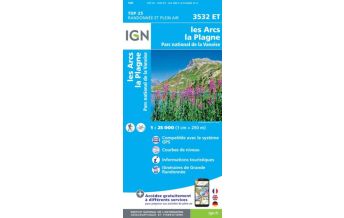 Hiking Maps France IGN Carte 3532 ET, Les Arcs, La Plagne 1:25.000 IGN