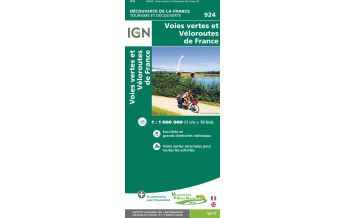 Radkarten Frankreich IGN Spezialkarte 924, Voies vertes et véloroutes de France 1:1.000.000 IGN