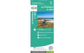 Cycling Maps France Le Finisterre a velo 1:110.000 IGN