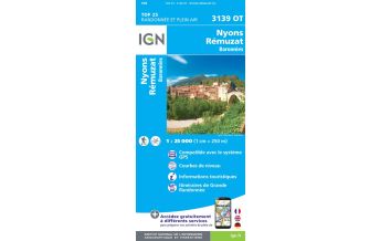 Hiking Maps France IGN Carte 3139 OT, Nyons, Rémuzat 1:25.000 IGN