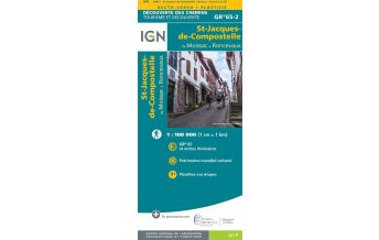 Weitwandern IGN Decouverte des Chemins GR 65-2, Jakobsweg: Moissac - Roncevaux/Roncesvalles 1:100.000 IGN