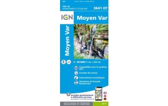 Hiking Maps France IGN Carte 3641 OT, Moyen Var 1:25.000 IGN