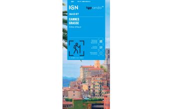 Hiking Maps France IGN Carte 3643 ET, Cannes, Grasse, Cote d'Azur 1:25.000 IGN