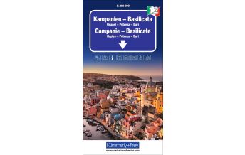 Straßenkarten Italien Kampanien - Basilicata Nr. 12 Regionalkarte Italien 1:200.000 Hallwag Kümmerly+Frey AG