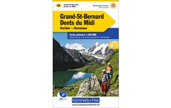 Wanderkarten Schweiz & FL Wanderkarte 22, Grand-St-Bernard, Dents du Midi 1:60.000 Hallwag Kümmerly+Frey AG
