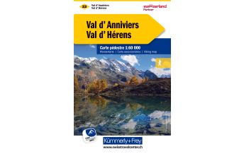 Wanderkarten Schweiz & FL Wanderkarte 23, Val d'Anniviers, Val d'Hérens 1:60.000 Hallwag Kümmerly+Frey AG