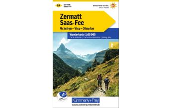 Wanderkarten Schweiz & FL Wanderkarte 24, Zermatt, Saas-Fee, Grächen, Visp, Simplon 1:60.000 Hallwag Kümmerly+Frey AG
