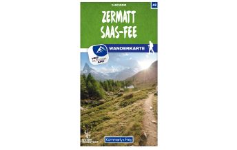 Wanderkarten Schweiz & FL K+F-Wanderkarte 49, Zermatt, Saas-Fee 1:40.000 Hallwag Kümmerly+Frey AG