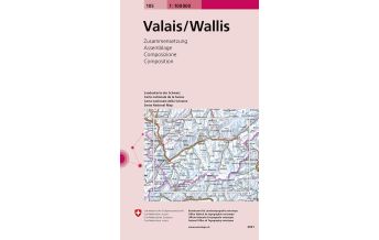 Wanderkarten Schweiz & FL Landeskarte der Schweiz 105, Valais/Wallis 1:100.000 Bundesamt für Landestopographie