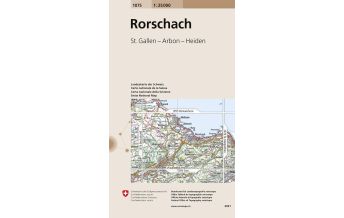 Wanderkarten Nordostschweiz Landeskarte der Schweiz 1075, Rorschach 1:25.000 Bundesamt für Landestopographie