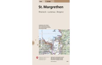 Wanderkarten Vorarlberg Landeskarte der Schweiz 1076, St. Margrethen 1:25.000 Bundesamt für Landestopographie