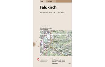 Wanderkarten Vorarlberg Landeskarte der Schweiz 1116, Feldkirch 1:25.000 Bundesamt für Landestopographie