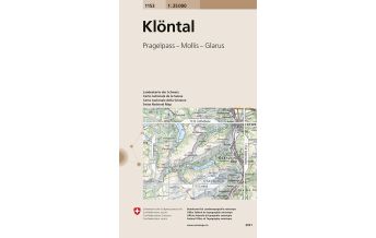 Hiking Maps Switzerland 1153 Klöntal Bundesamt für Landestopographie