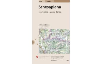 Wanderkarten Vorarlberg Landeskarte der Schweiz 1156, Schesaplana 1:25.000 Bundesamt für Landestopographie