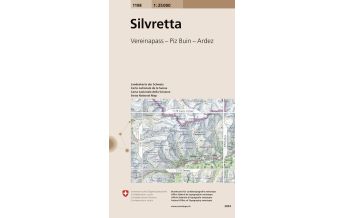 Wanderkarten Vorarlberg Landeskarte der Schweiz 1198, Silvretta 1:25.000 Bundesamt für Landestopographie