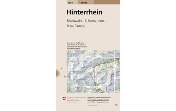 Hiking Maps Switzerland 1254 Hinterrhein Bundesamt für Landestopographie