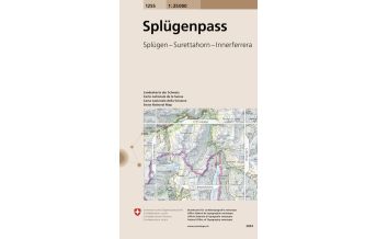 Hiking Maps Switzerland 1255 Splügenpass Bundesamt für Landestopographie