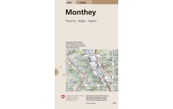 Wanderkarten Schweiz & FL Landeskarte der Schweiz 1284, Monthey 1:25.000 Bundesamt für Landestopographie