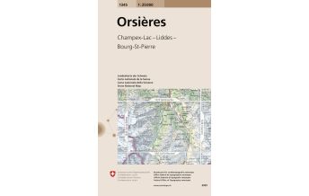 Wanderkarten Schweiz & FL Landeskarte der Schweiz 1345, Orsières 1:25.000 Bundesamt für Landestopographie