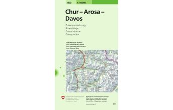 Wanderkarten Schweiz & FL Landeskarte der Schweiz 5002, Chur, Arosa, Davos 1:50.000 Bundesamt für Landestopographie