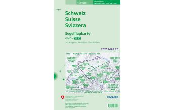 Flugkarten Segelflugkarte Schweiz 2022, 1:300.000 Bundesamt für Landestopographie