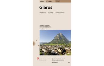 Wanderkarten Nordostschweiz Hauptorte-Karte 25012, Glarus 1:25.000 Bundesamt für Landestopographie