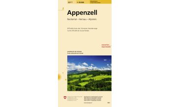 Hiking Maps North Switzerland 227T Appenzell Wanderkarte Bundesamt für Landestopographie