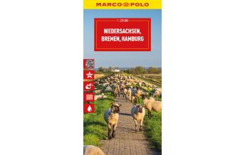 Straßenkarten Deutschland MARCO POLO Reisekarte Deutschland 03 Niedersachsen, Bremen, Hamburg 1:225.000 Mairs Geographischer Verlag Kurt Mair GmbH. & Co.