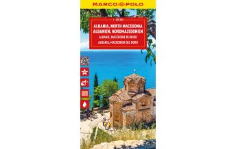 Straßenkarten Albanien MARCO POLO Reisekarte Albanien, Nordmazedonien 1:450.000 Mairs Geographischer Verlag Kurt Mair GmbH. & Co.