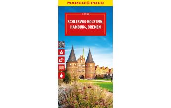 Road Maps Germany MARCO POLO Reisekarte Deutschland 01 Schleswig-Holstein 1:225.000 Mairs Geographischer Verlag Kurt Mair GmbH. & Co.