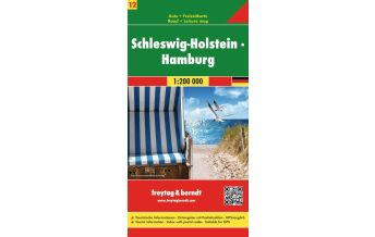Straßenkarten Skandinavien f&b Auto + Freizeitkarte 12, Schleswig-Holstein - Hamburg 1:200.000 KOMPASS freytag & berndt