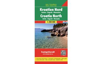 Straßenkarten Kroatien freytag & berndt Auto + Freizeitkarte, Kroatien Nord, Istrien - Zagreb - Slawonien 1:200.000 KOMPASS freytag & berndt